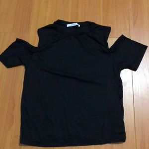 Zara Open Shoulder Black Top